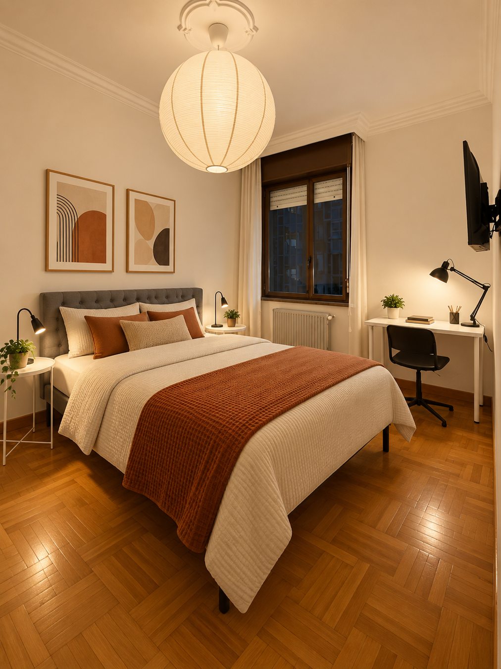 Letto e scrivania della stanza 2